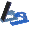 Dolphin_PS_Solid_Hollow_01.png Dolphin and Penquin Shape Phone Stand Bundle, Hollow and Solid version, 4 STL's - Instant Download - No Supports Needed