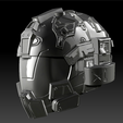 hard-surface-armor-render.png Futuristic Tactical Helmet STL – SciFi Combat Armor 3D Printable Model
