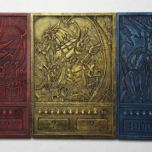 yugioh gold plated god cards Amazon.com: Egyptian God Cards Colored Gold Metal Yugioh Cards main image 0