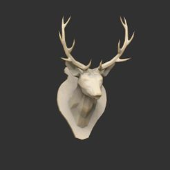 MountedDeerHeadP.jpg Free STL file Mounted Deer Head・3D printable object to download