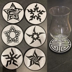 Sans-titre32.png Fichier STL 6 Coaster Tribal Star・Modèle à imprimer en 3D à télécharger