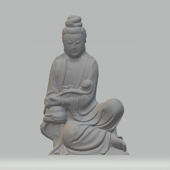 1.png Guanyin Bodhisattva Sentado Estatua Modelo de impresión 3D