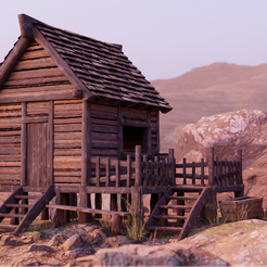 cabin-mountain-V4.png STL file Tiny Mountain House・3D printer model to download