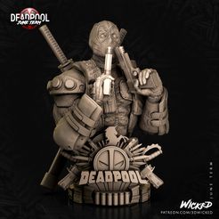 01.jpg Wicked Marvel Deadpool Bust: Tested and ready for 3d printing