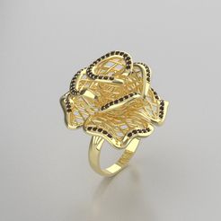 4.jpg Archivo STL gratuito Anillo de rosa・Idea de impresión 3D para descargar