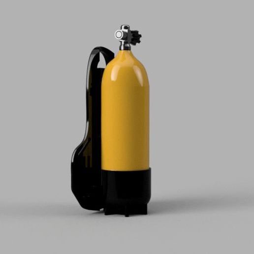 Diving bottle, diving bottle. 3D model