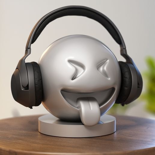 Emoji Stuck-Out Tongue and Closed Eyes, Emoji Headphone Stand, Emoji Headset Stand, Perfect Gamer Gift, Funny Fans Gift, Emoji Headphone Holder a109 (1)