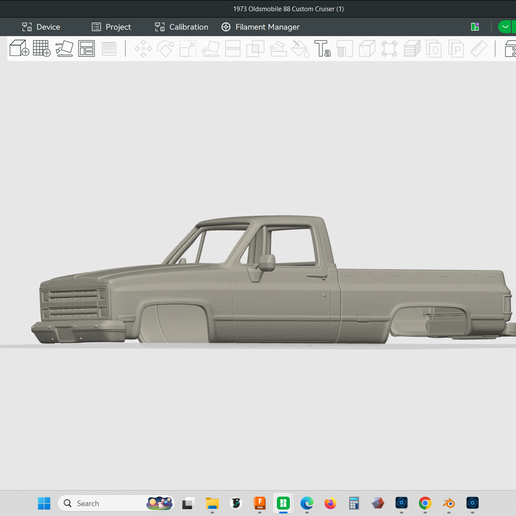 1983 Chevrolet K-10 Silverado Regular Cab Short Bed Pickup truck model, hollow body, rc truck, rock crawler, trail truck, scalable to size required, 3d print, stl file