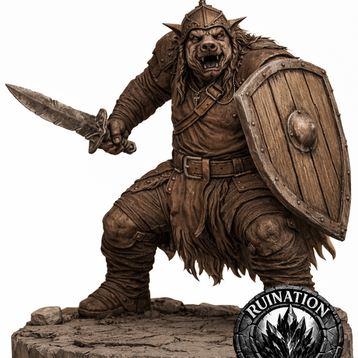 Pig faced Orc - Sword and Shield 6