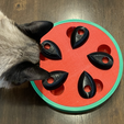 ZukoInspectingWatermelonCatToy.png Watermelon Treat Puzzle Interactive Cat Toy with Multiple Difficulty Levels