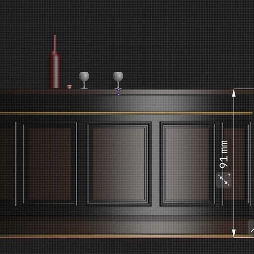 🏠 Miniature Bar Counter 1/12 scale for Doll House, Diorama - Digital ...