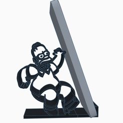 uziuiuiui.jpg Archivo STL soporte para teléfono homer simpson・Modelo para descargar y imprimir en 3D