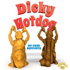 dickyHotdog.295.jpg Archivo STL Dicky Hotdog Sin Soportes・Objeto imprimible en 3D para descargar