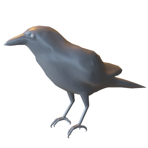 Low Poly Crow Bird