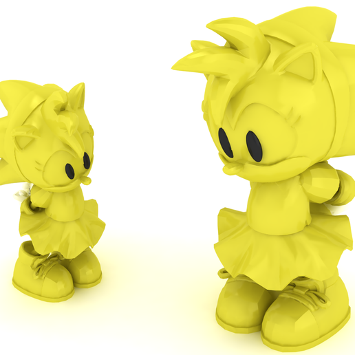 Stylized Monochromatic Amy Rose Figures