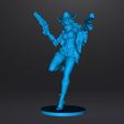 cybercowgirl7.jpg CYBER COWGIRL MODELO EM MINIATURA PARA JOGOS DE FICÇÃO CIENTÍFICA RPG DND