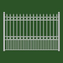 DOWNSIZEMINIS_fence01a.jpg Fichier STL CLÔTURE EN FER POUR DIORAMA・Design imprimable en 3D à télécharger
