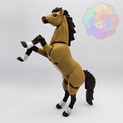 horse_01_wm2.jpg Fichier STL Cheval - Flexi Articulated Animal (impression en place, pas de supports)・Plan à imprimer en 3D à télécharger