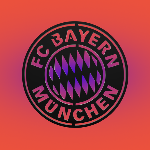 Decorative mural, FC Bayern Munich logo 3D model