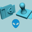 s18-0.png Stamp 18 - Alien - Fondant Decoration Maker Toy