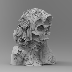 untitled.50.png Skull Girl  with Flowers  (Calaca  Bust)