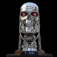 T 04.jpeg Terminator T-800 Skull Bust 3D Print Stl Model Diorama 3D print model