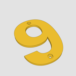 Numero-9.png Archivo STL Numero 9 para Pared・Diseño de impresión en 3D para descargar