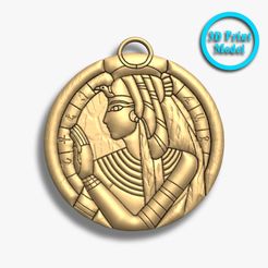 Cleopatra-Queen-9.jpg Fichier STL Pendentif Reine Cléopâtre・Design à télécharger et à imprimer en 3D