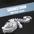SS_Loose_Main.png Snowstorm, Winter Dragon - Articulated Dragon Snap-Flex Fidget Toy