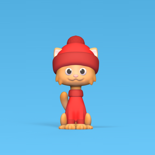 Cat Winter Clothes 3D model
