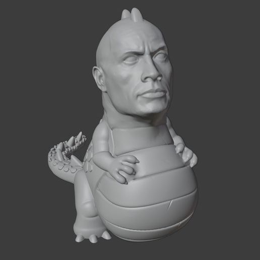 Rockodile (The Rock + Crocodile Mashup) - No Supports 3D model