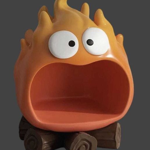 Calcifer Desk Organizer - Fire Demon Container (Studio Ghibli STL) (English: Calcifer Desk Organizer - Fire Demon Container - Ghibli Inspired)
