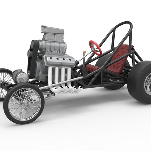 Vintage Front engine dragster Base Version 3 (1:25 Scale)