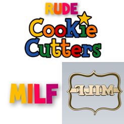 WhatsApp-Image-2021-08-17-at-10.23.24-PM.jpeg Descargar archivo STL AMAZING Milf Rude Word COOKIE CUTTER STAMP CAKE DECORATING • Modelo imprimible en 3D, Micce
