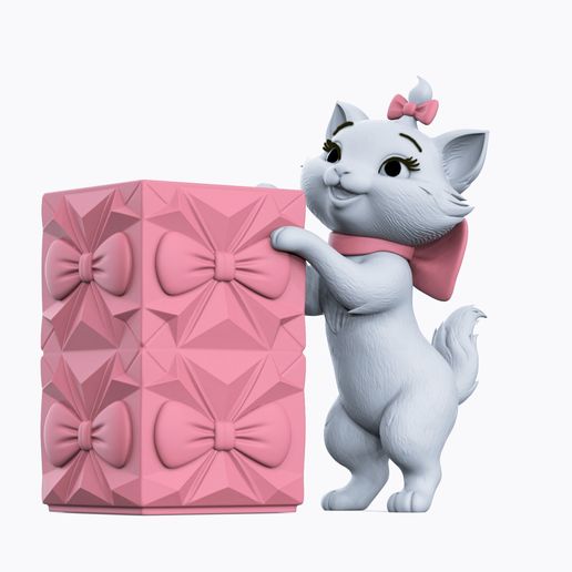 🐱 Marie cat Organizer・ STL File for 3D printing・Cults