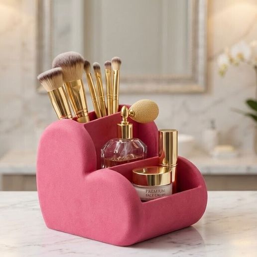 Heart-Shaped Makeup & Vanity Organizer