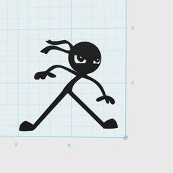 ninja.png Fichier 3D gratuit Ninja stickman - porte-clés・Modèle pour impression 3D à télécharger