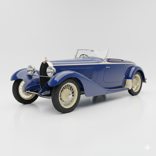 Bugatti Type 44 1990s JDM car STL, 1:6 car STL, widebody car STL, electric car STL, stylized car STL, tuned car STL, 90s JDM STL, realistic car STL, custom wheels car STL, low poly car STL, futuristic car STL, Hot Wheels scale car STL, British classic car