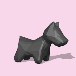DogLowpoly1.PNG 3D-Datei A Lowpoly Dog for decoration・Vorlage für 3D-Druck zum herunterladen, Usagipan3DStudios