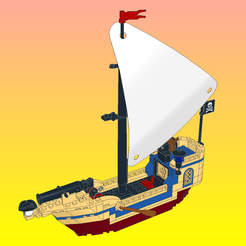 Шаблон-02.png OBJ file NotLego Lego Pirate Ship Model 304・Model to download and 3D print