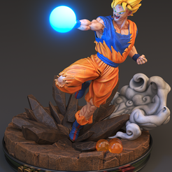 5.png STL-Datei Goku - SS2・Modell für 3D-Drucker zum Herunterladen