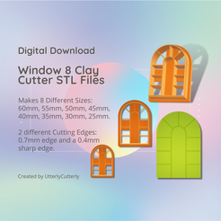 Cover-7.png Fichier 3D Window 8 Clay Cutter - Arch STL Digital File Download- 8 sizes and 2 Cutter Versions・Design pour imprimante 3D à télécharger