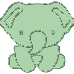 Elefante_e.png STL file ELEPHANT SITTING JUNGLE COOKIE CUTTER・3D printing model to download