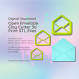 Cover-11.png Open Letter Envelope Clay Cutter - STL Digital File Download- 8 sizes and 2 Cutter Versions