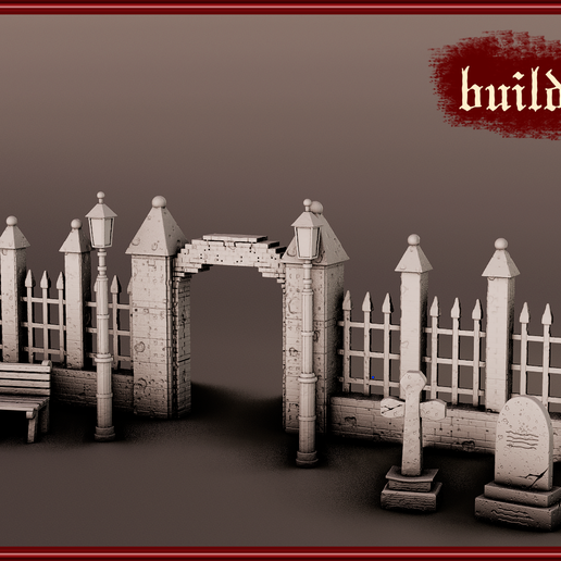 11.png Gothic World Architecture - Fencing and light posts