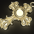 16.png Baroque Cross Pendant with Cabochon Setting 3D print model