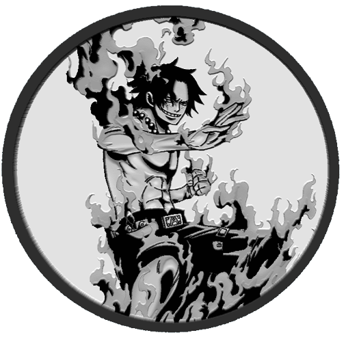 Portgas D. Ace one piece coaster v3 3D model