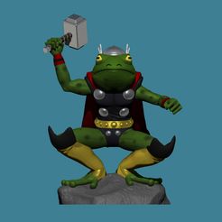 Throg-1.jpg Download OBJ file Frog Thor • 3D printer template, IceWolf11