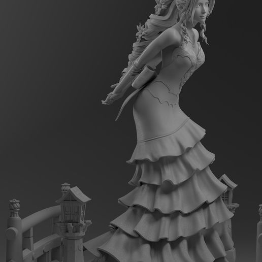 Preview10.jpg Final Fantasy 7 Remake - Aerith Gainsborough Red Dress Version 3D print model