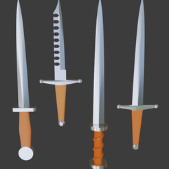 daggers_angle2.png Fichier STL gratuit Collection de poignards médiévaux・Modèle à télécharger et à imprimer en 3D